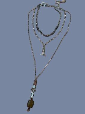 NWT Free People SOLD OUT Multi Chain Tigers Eye and Gemstone Necklace - One Size